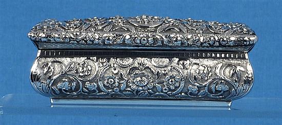 A good William IV engine turned silver table snuff box, by Joseph Wilmore, Length 115mm. Weight 9.9oz 308grams.